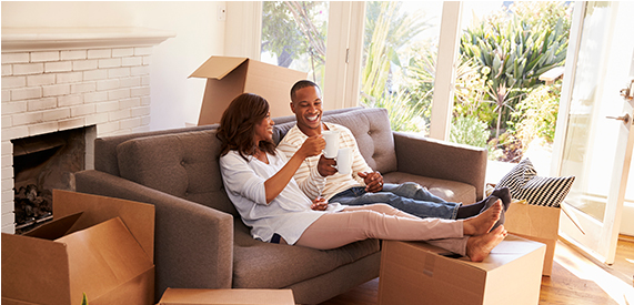 Couple in a new house